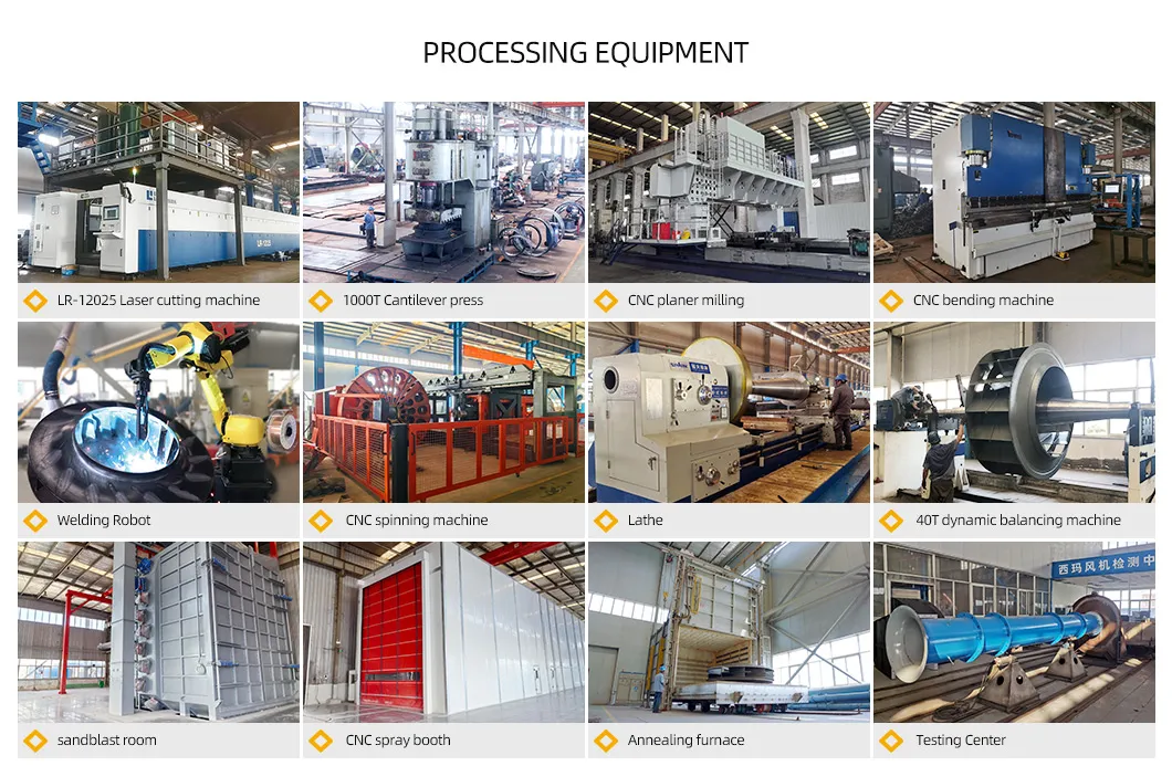 Material de sopro de ventilador centrífugo de 45 kW que transporta grande volume de ar baixa pressão 5